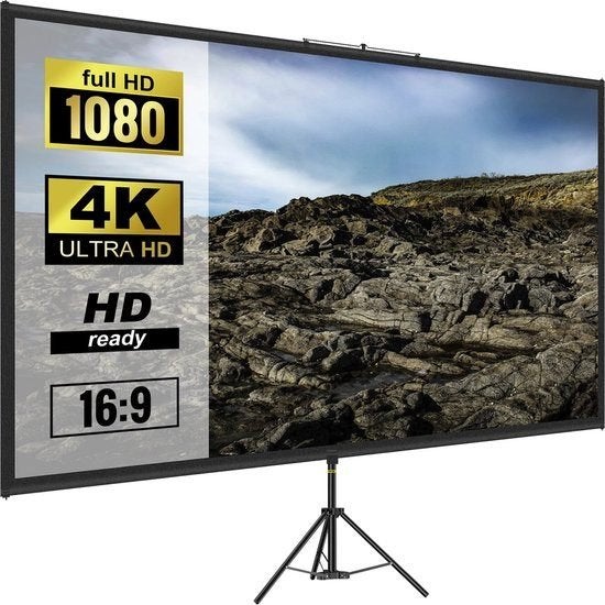 Aafinity projectiescherm 100 inch met statief en tas, Ophalen, Nieuw