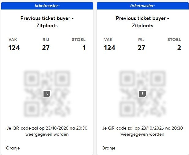 2 tickets - Milk Inc Forever - vr 23/10 - Sportpaleis (Afas), Deux personnes, Octobre