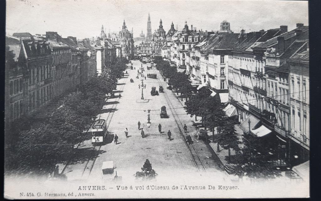 Anvers, panorama d'ANVERS, rue LEYS STRAAT 1905, Enlèvement ou Envoi, Anvers