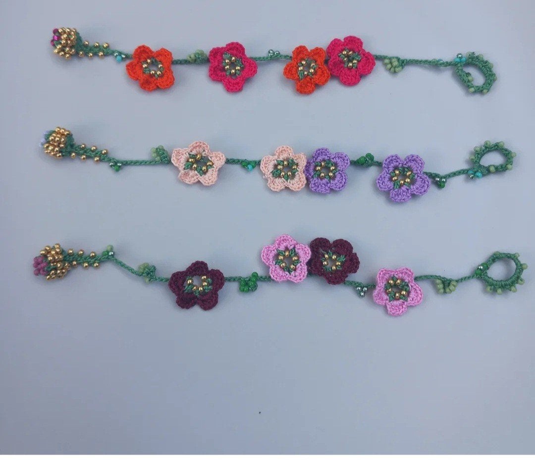 Bracelets à fleurs en micro-crochet OYA, Enlèvement ou Envoi