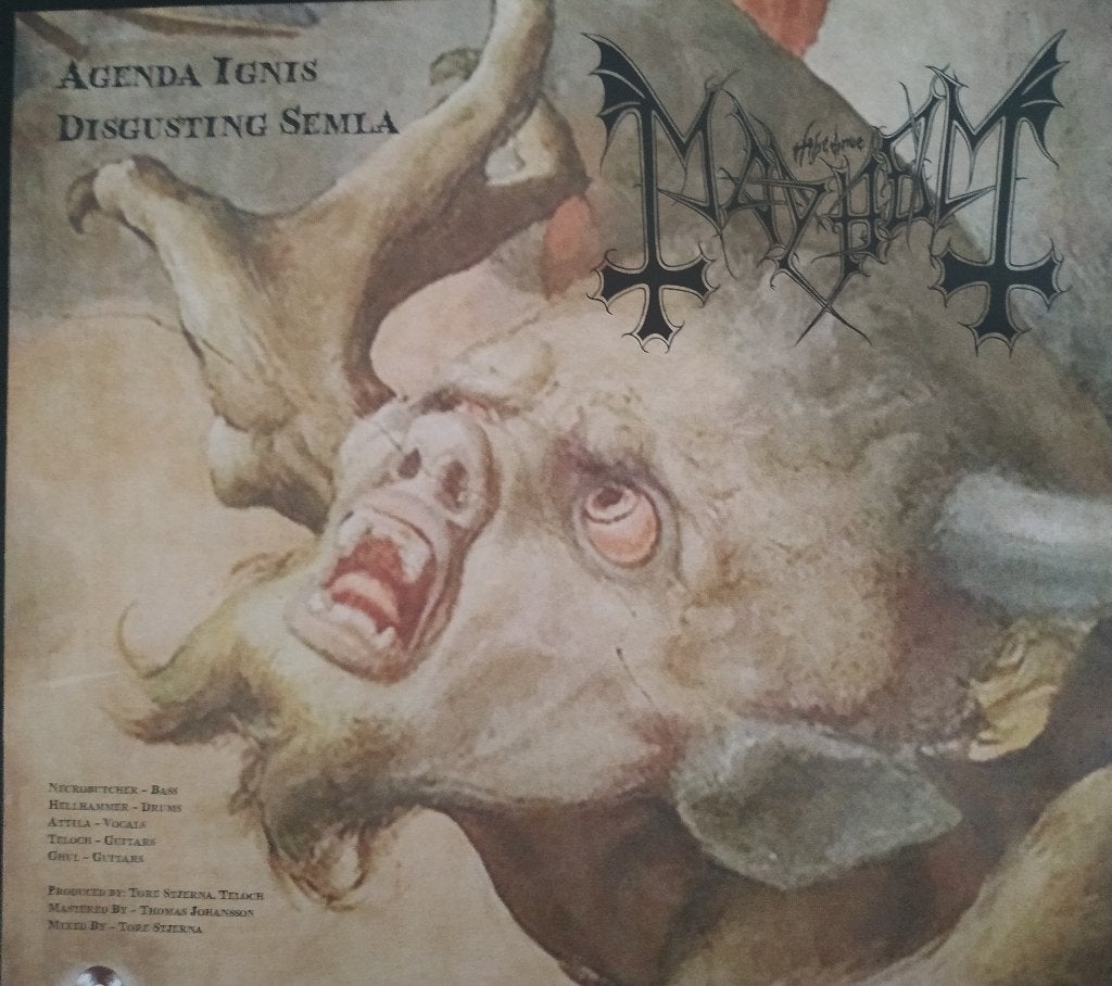 MAYHEM - Agenda Ignis / Disgusting Semla (7" Shape Vinyl), Verzenden, Nieuw in verpakking, Black metal, 7 inch