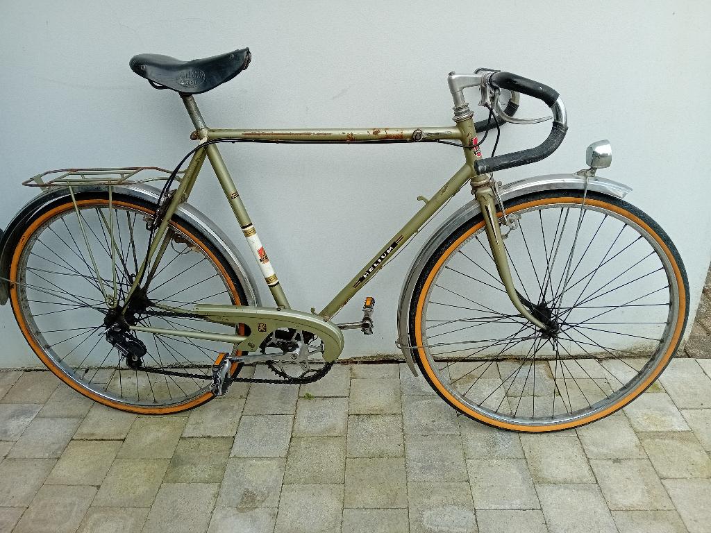 Vintage herenfiets Peugeot maat 57, Fietsen en Brommers, Ophalen, Velgrem, Versnellingen, Zo goed als nieuw