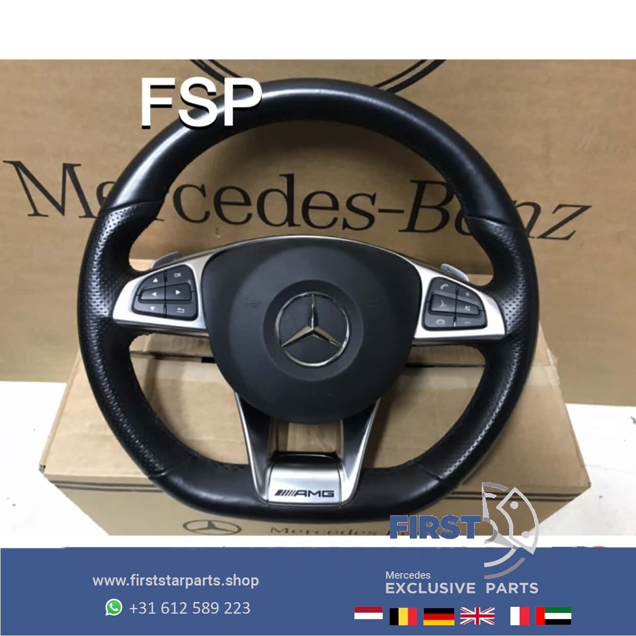 AMG STUUR LEER FLIPPERS 43 45 63 65 AMG ORIGINEEL MERCEDES 2, Utilisé, -, -, Enlèvement ou Envoi