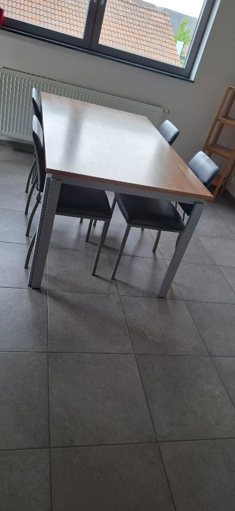 Table avec 4 chaises, Maison & Meubles, Enlèvement, Utilisé