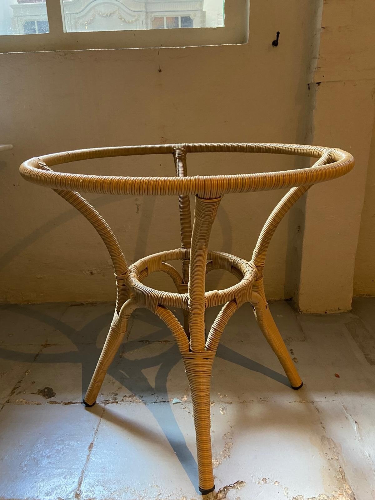 Cadre de table d'extérieur rond en rotin en plastique, table, Jardin & Terrasse, Ensembles de jardin, Enlèvement, Synthétique