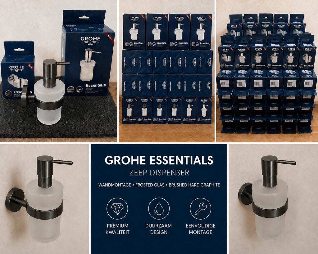 Partij Grohe Zeepdispenser incl Wandhouder 75 stuks., Ophalen, Nieuw, Glas, Overige typen