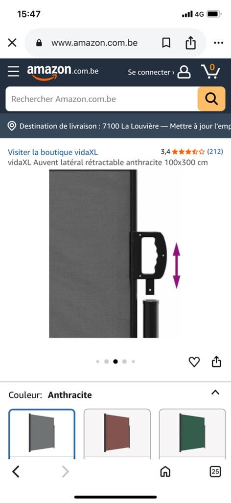 Auvent de jardin de 1m40 de hauteur sur 3 m de long, Neuf, 200 cm ou plus, Enlèvement, 100 à 150 cm