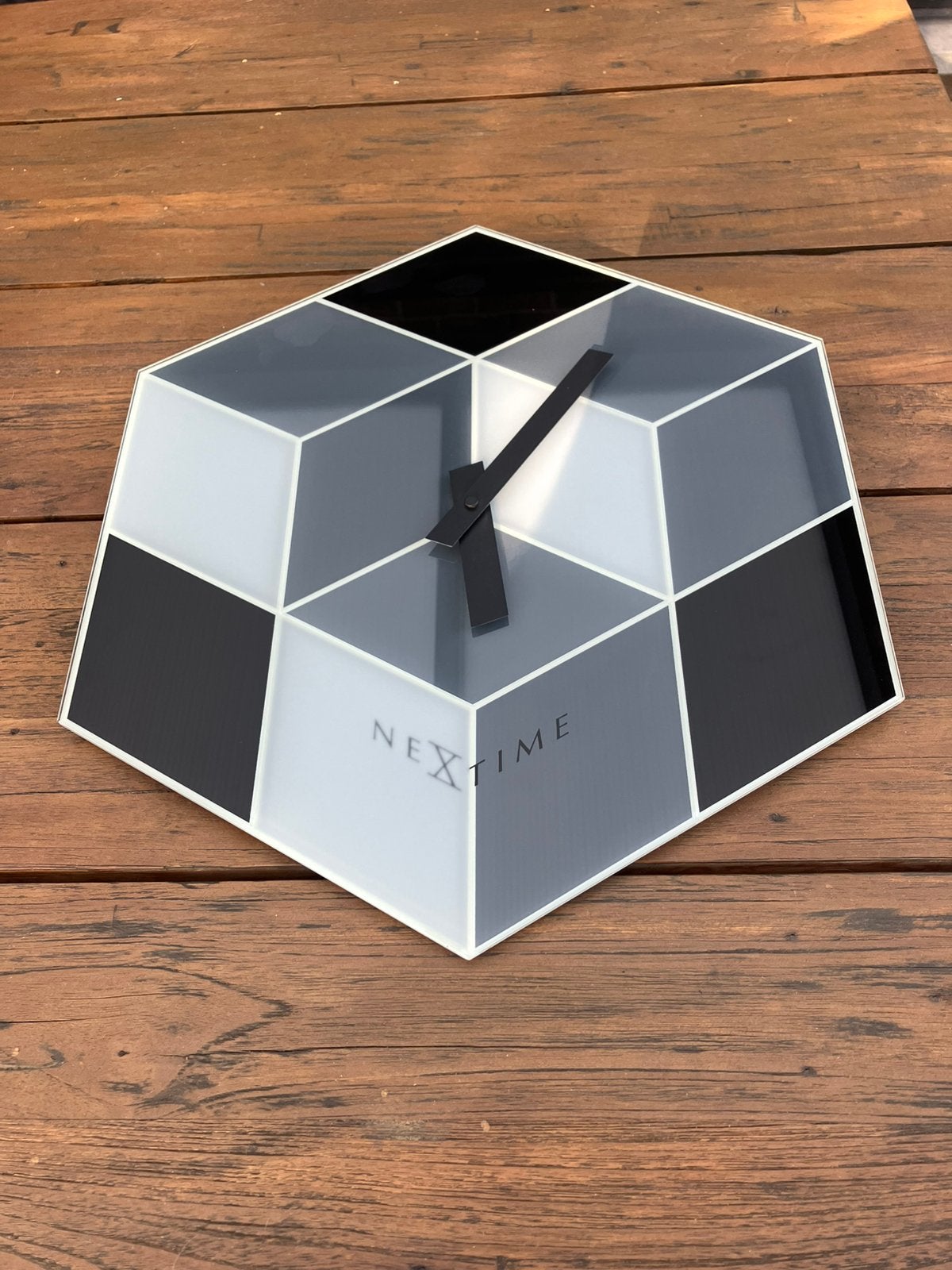 3D Glazen wandklok, Huis en Inrichting, Ophalen, Wandklok, Werkt op batterijen, Nieuw