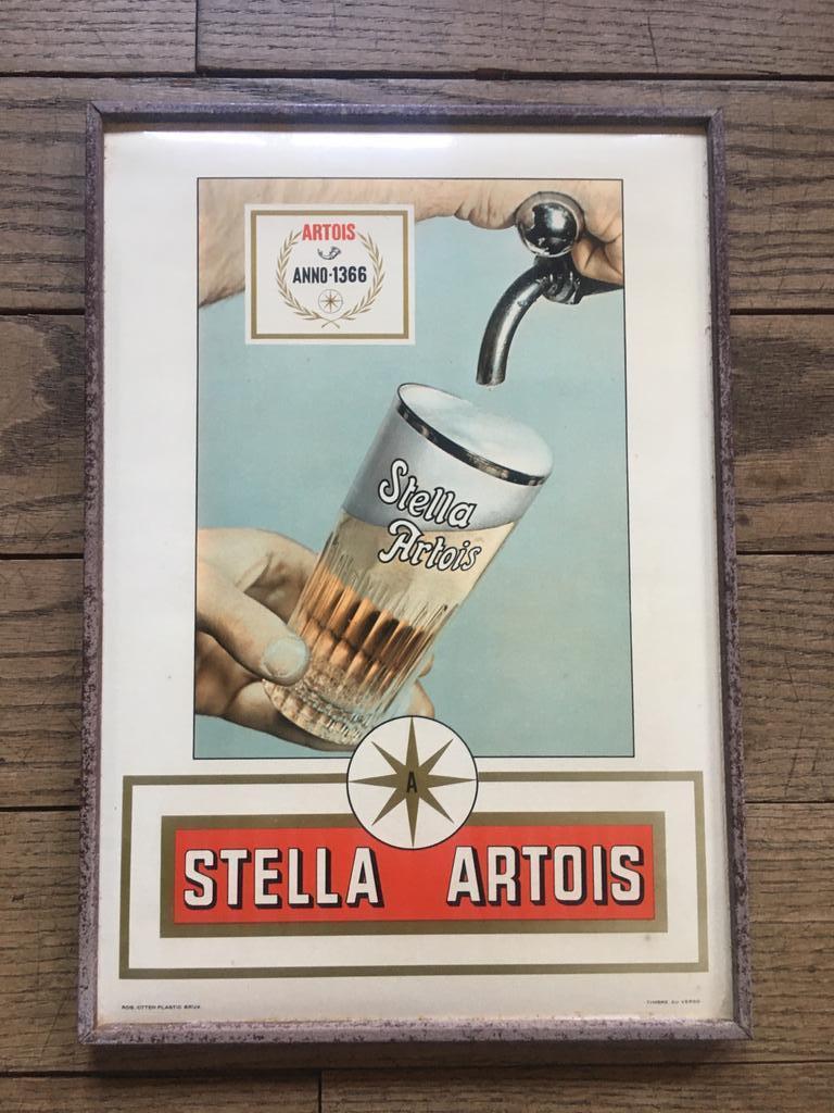 stella artois glacoïd reclame 1971, Ophalen of Verzenden, Gebruikt, Reclamebord, Plaat of Schild, Stella Artois