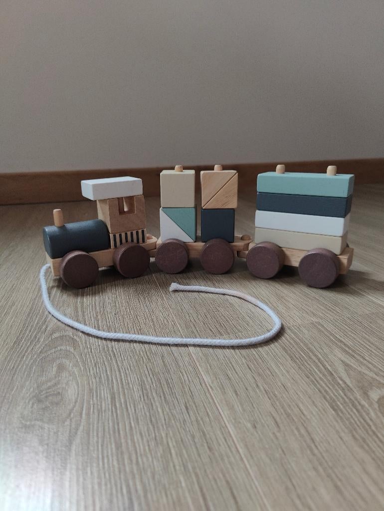 Kid's Concept Houten Blokkentrein, Enlèvement ou Envoi, Utilisé, Jouet à Pousser ou Tirer