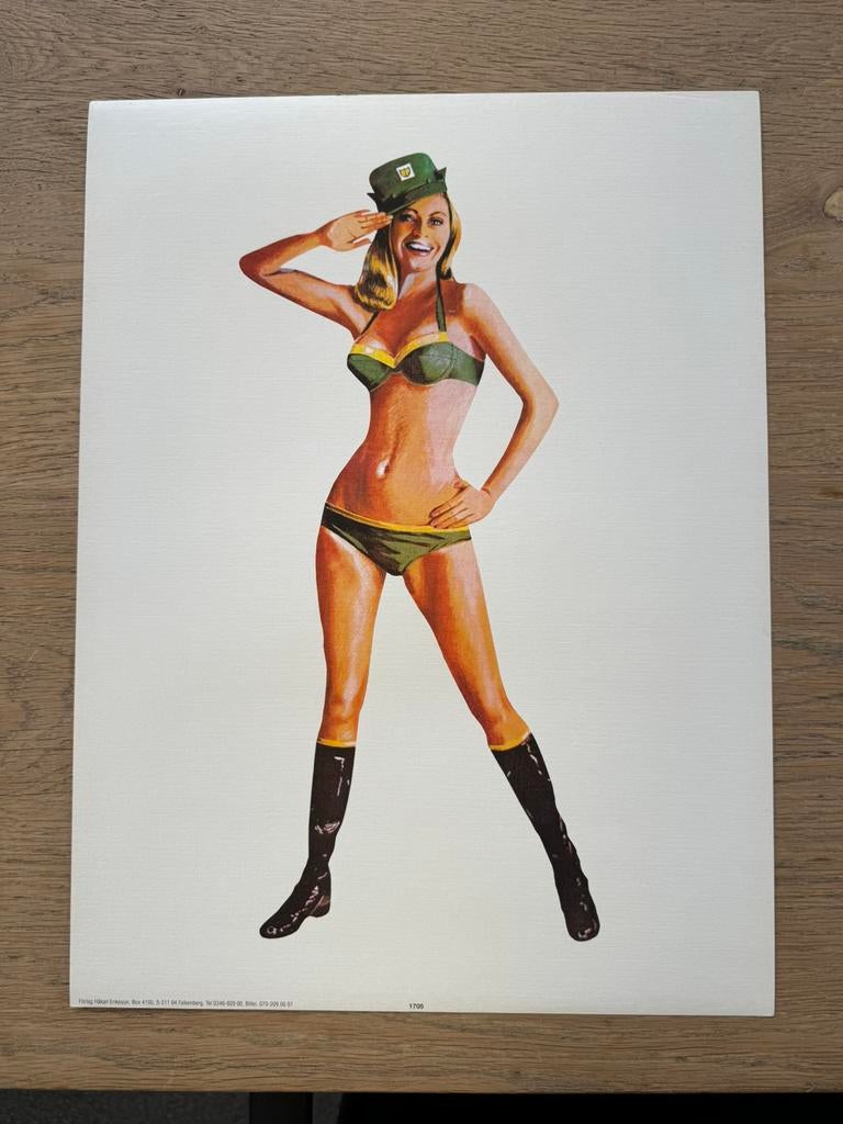 Affiche publicitaire ancienne BP Pin-Up, Enlèvement ou Envoi, Utilisé, Panneau publicitaire