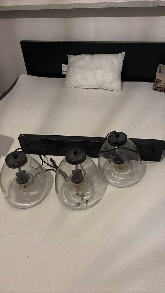 Hanglamp 3 glazen, Ophalen, Gebruikt