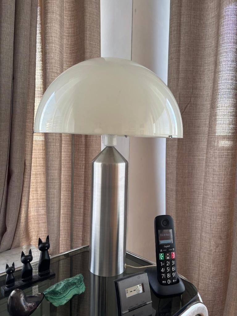 Vintage champignonlamp uit de jaren 70, Ophalen, Gebruikt, 50 tot 75 cm, Metaal