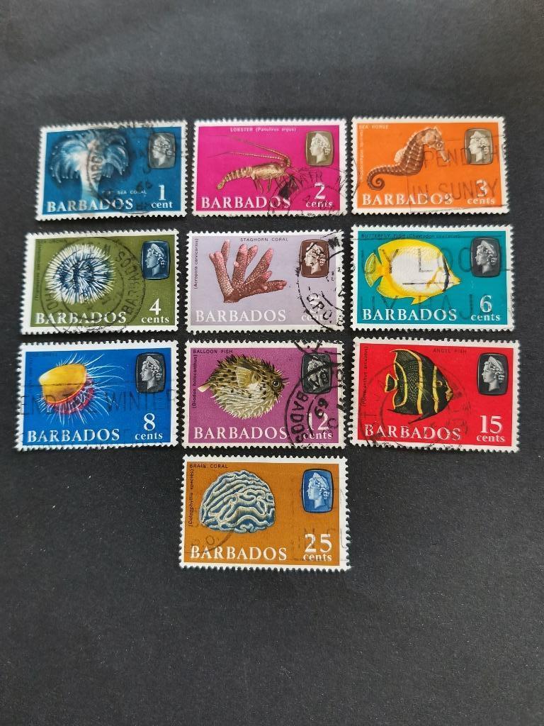 Barbados 1965 - onderwaterfauna, Ophalen of Verzenden, Gestempeld, Midden-Amerika
