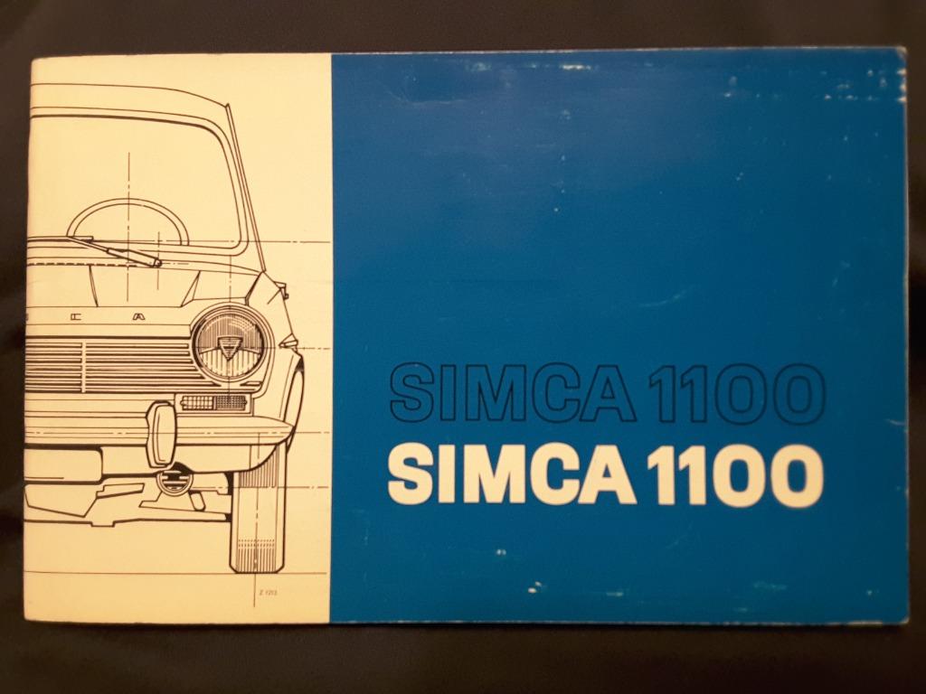 Instructieboekje Simca 1100, Franstalig., Ophalen of Verzenden