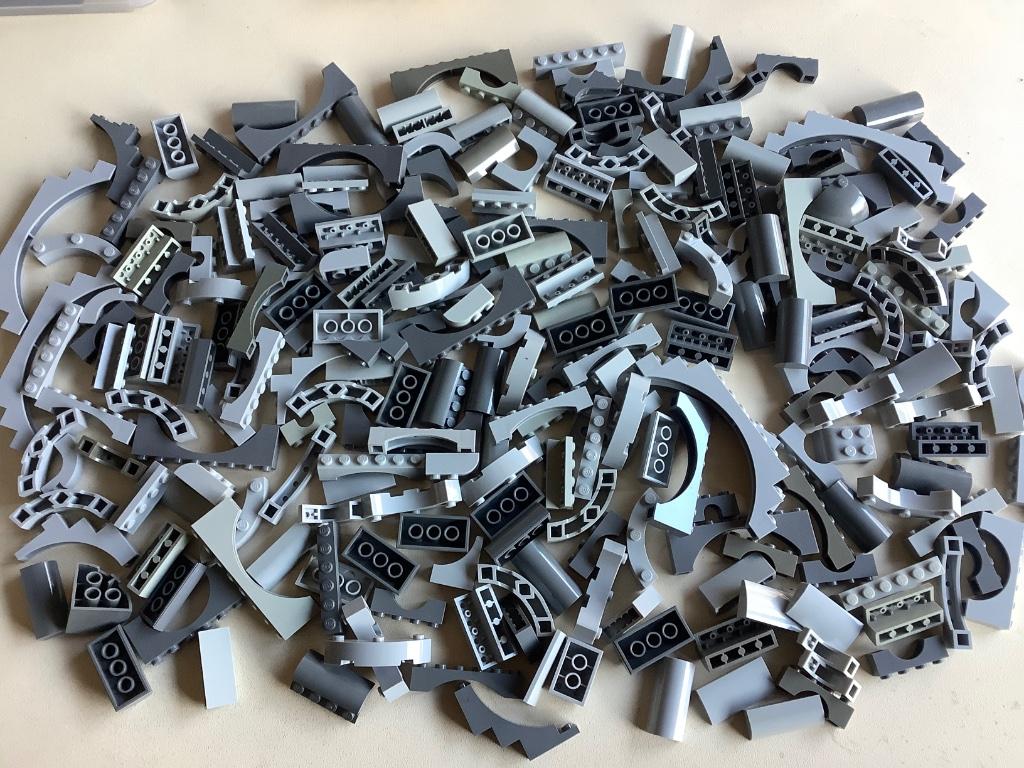 Lego grijze blokken 250 stuks / 203-2, Ophalen of Verzenden, Gebruikt, Losse stenen, Lego