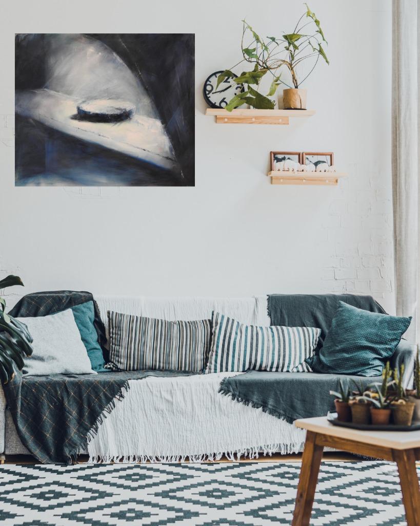 Schilderij peinture painting ‘Axel 1’ 60x70, Ophalen, 50 tot 75 cm, Schilderij