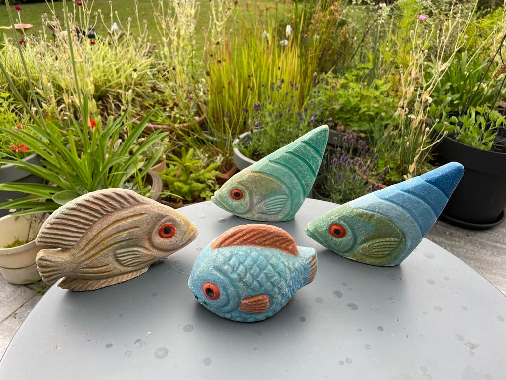 Deco 4 poissons, Jardin & Terrasse, Décoration murale de jardin, Comme neuf