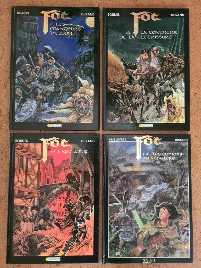 4 BD : FOC : mangeurs / confrérie / L'arc azur / cimiers, Durand  Bordes  Amblevert, Complete serie of reeks, Ophalen of Verzenden