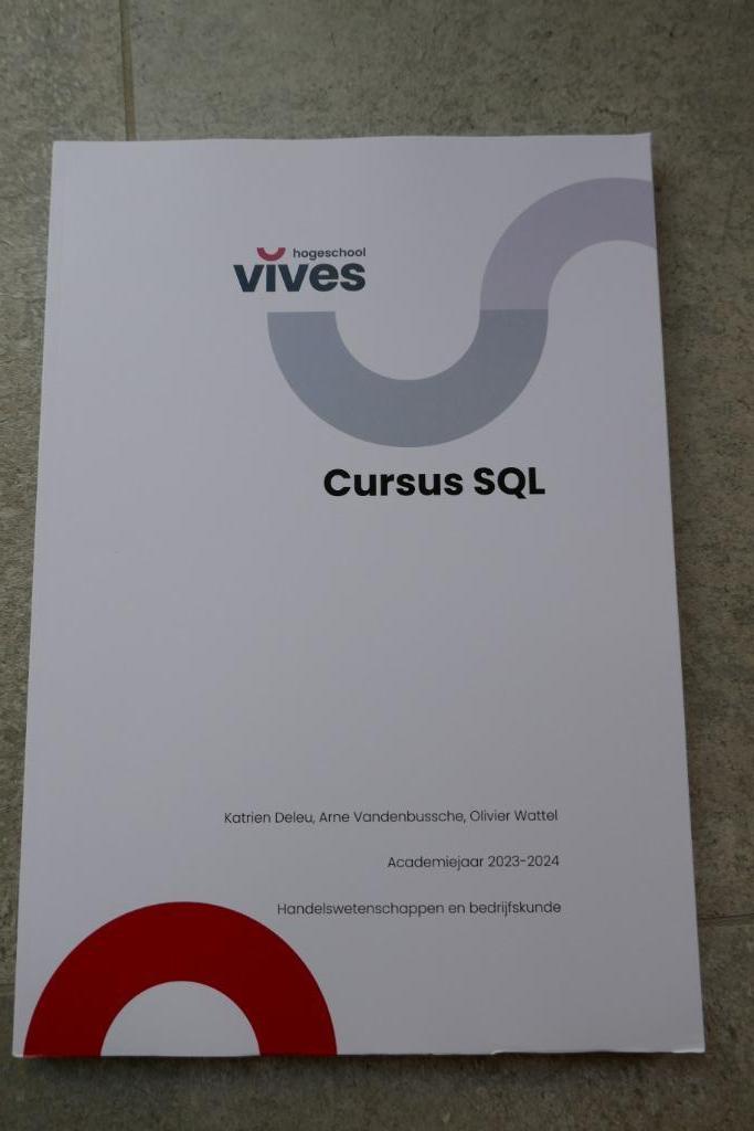 Cursus SQL, Boeken, Ophalen of Verzenden, Zo goed als nieuw, Hogeschool, Vives