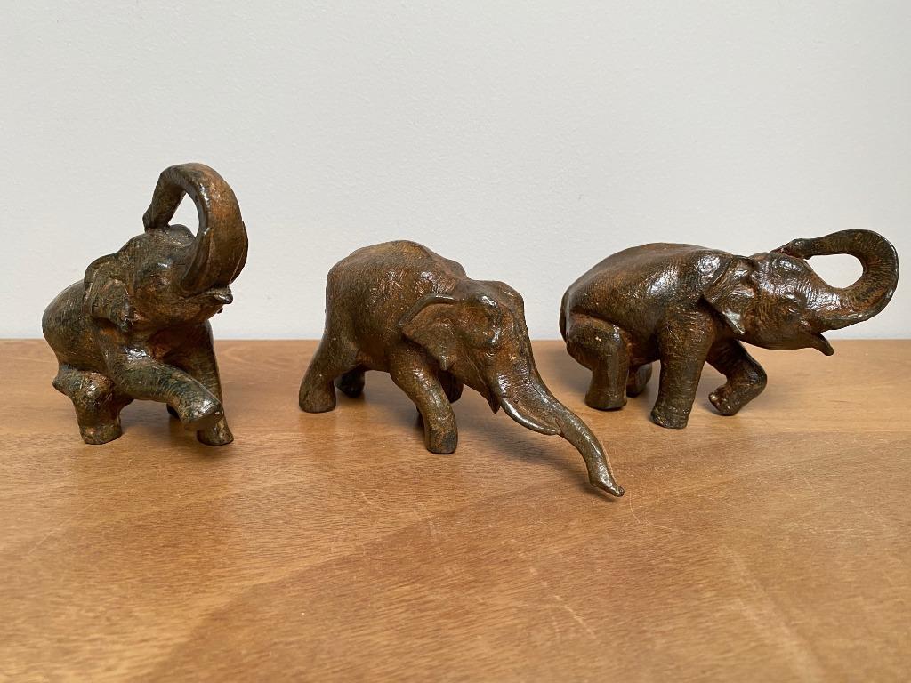3 bronzen olifanten gesigneerd Chenet, Antiek en Kunst, Ophalen of Verzenden, Brons