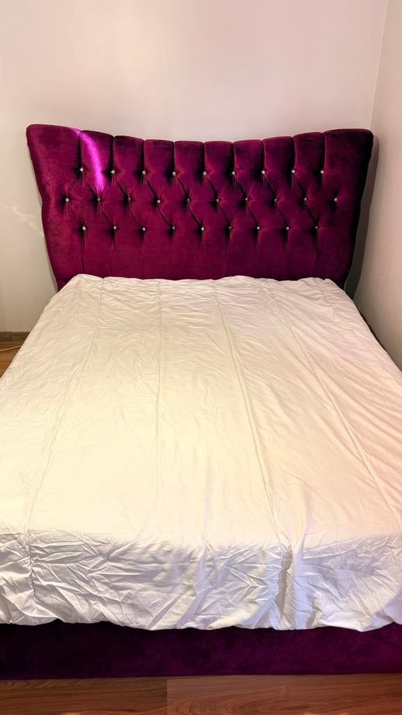 Lit 2 personnes + Matelas, Autres couleurs, 210 cm, Enlèvement, Utilisé