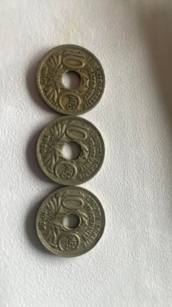 Muntjes 10 centimes Republiek Francaise, Ophalen of Verzenden