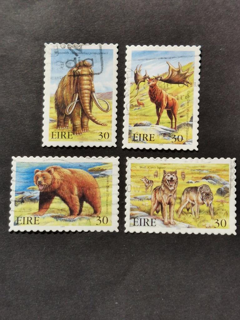Ierland 1999 - in Ierland uitgestorven wilde dieren, Postzegels en Munten, Postzegels | Europa | Overig, Ophalen of Verzenden