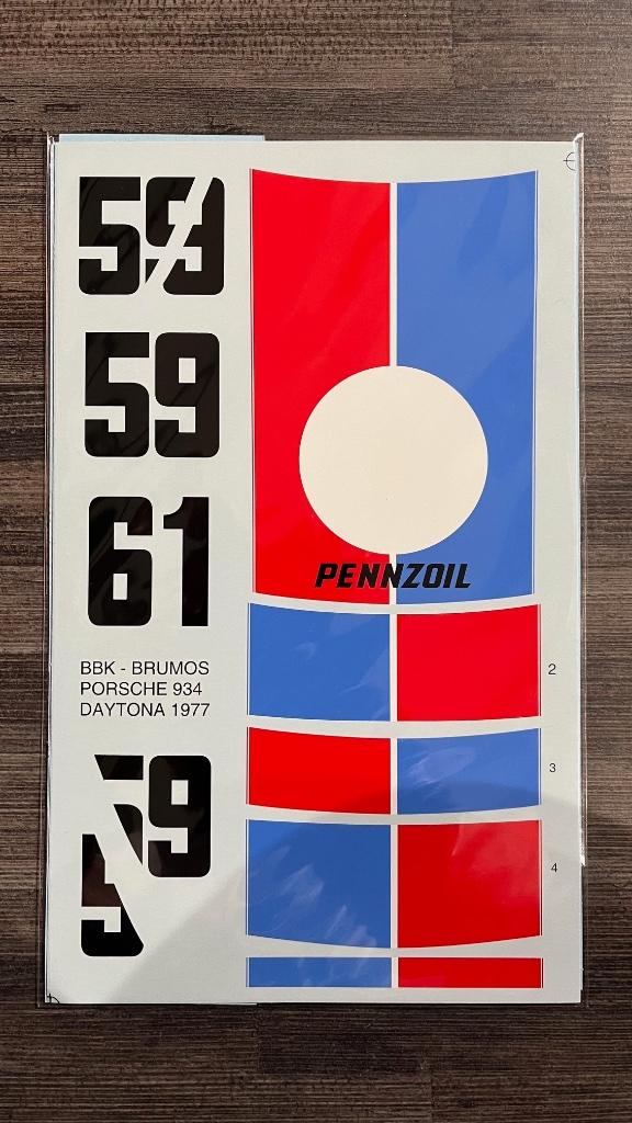 1/12 DECAL Porsche 934 Daytona 1977 Brumos, Overige merken, Auto, Groter dan 1:32, Nieuw