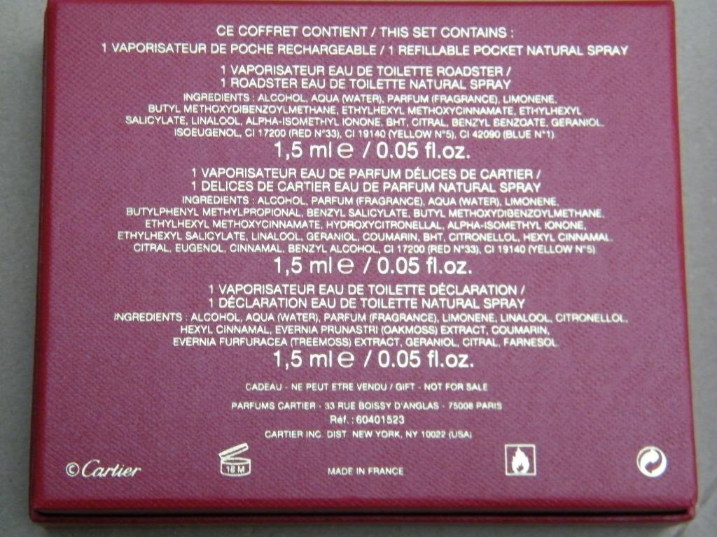CARTIER parfumdoos x 3 sprays Nieuw uit 2009, Ophalen of Verzenden, Nieuw, Overige typen, Gevuld