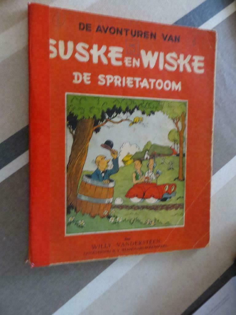 Suske en Wiske 3 De Sprietatoom -2e druk 1949 redelyke staat, Boeken, Stripverhalen, Gelezen, Eén stripboek, Ophalen of Verzenden