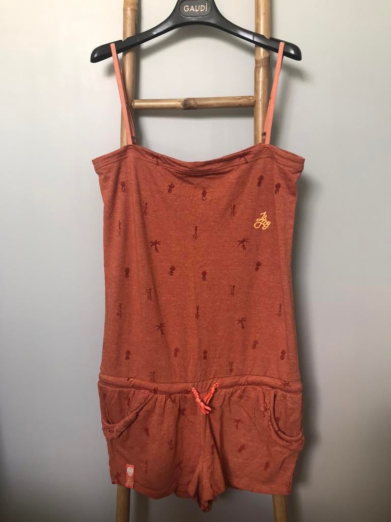 J&Joy oranje playsuit met patroon, maat L, JnJoy, Nieuw, Oranje