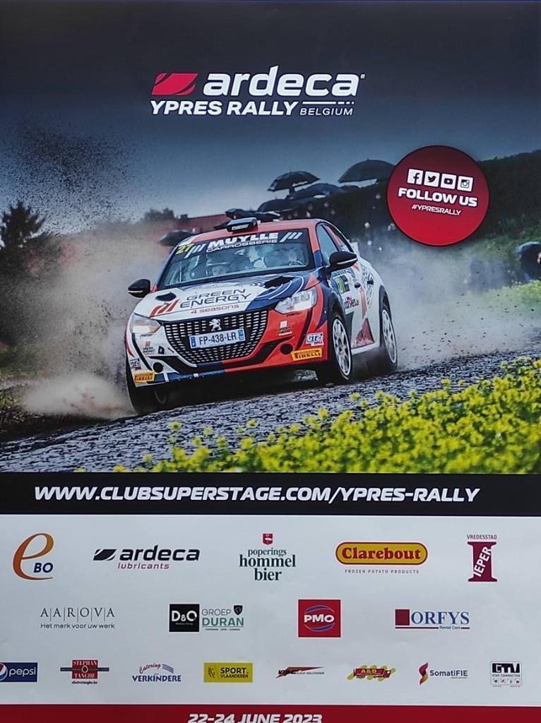 Posters WRC Rally Ypres 2023 en 2024 Ieper. Te Koop, Verzamelen, Rechthoekig Staand, Nieuw, Ophalen of Verzenden, Sport