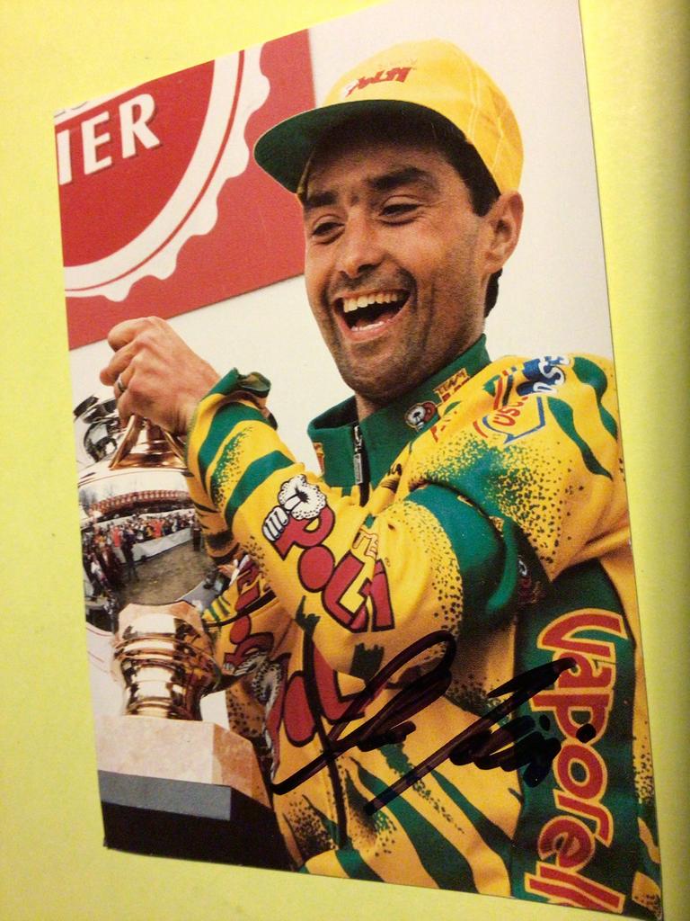 wielerkaart 1995  team polti lbl  mauro gianetti signe, Verzenden, Zo goed als nieuw