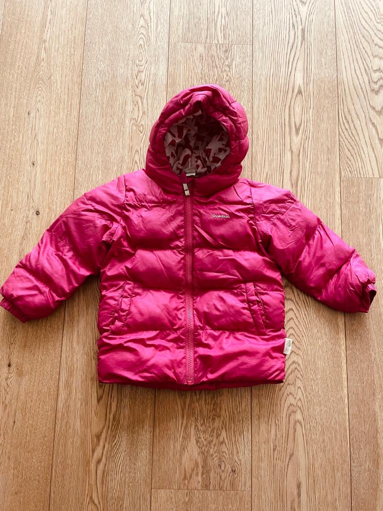 Veste d'hiver style doudoune rose taille 3 ans (90-98 cm), Quechua, Enlèvement, Utilisé, Fille