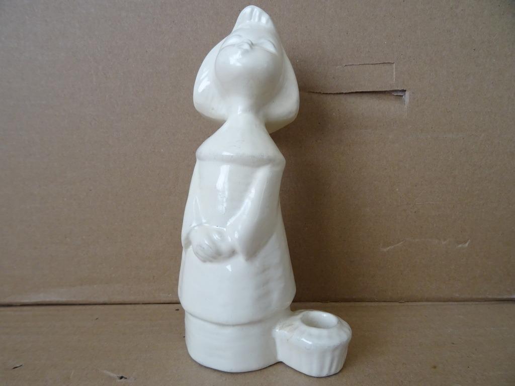 Statue ancienne en porcelaine 16cm avec chandelier 1887, Enlèvement ou Envoi