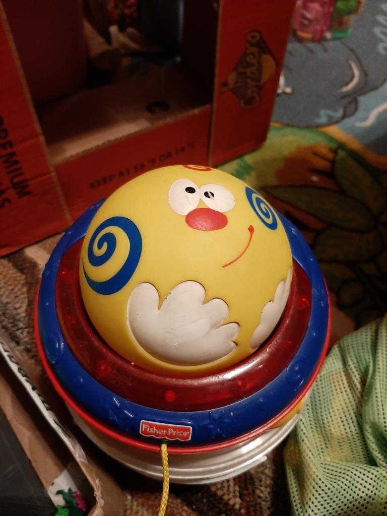 Trekkarretje met ronddraaiende bal, Kinderen en Baby's, Speelgoed | Fisher-Price, Ophalen of Verzenden, Zo goed als nieuw