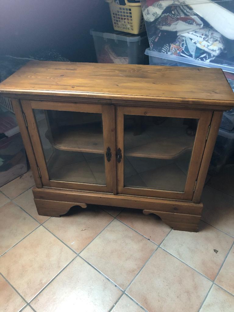 Meuble vitrine, Maison & Meubles, Enlèvement, Utilisé, Pin