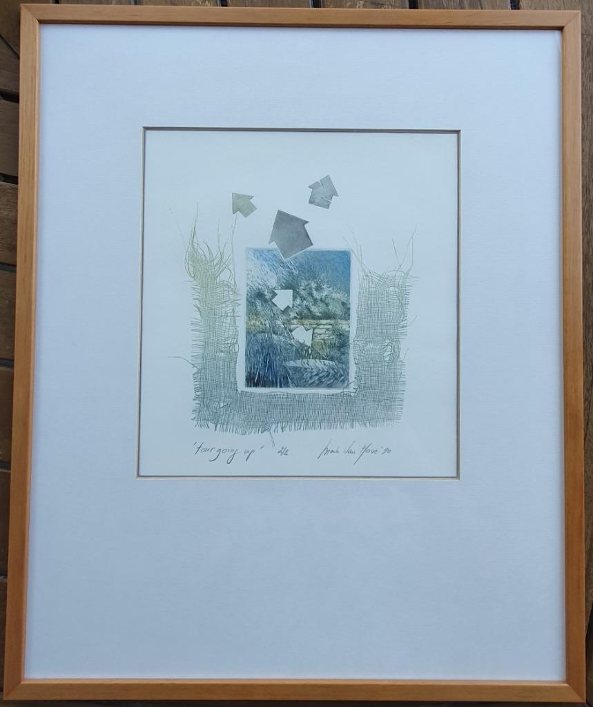 Mark Van Hove (Temse), Ets, 4 going up, Antiek en Kunst, Kunst | Etsen en Gravures, Ophalen of Verzenden