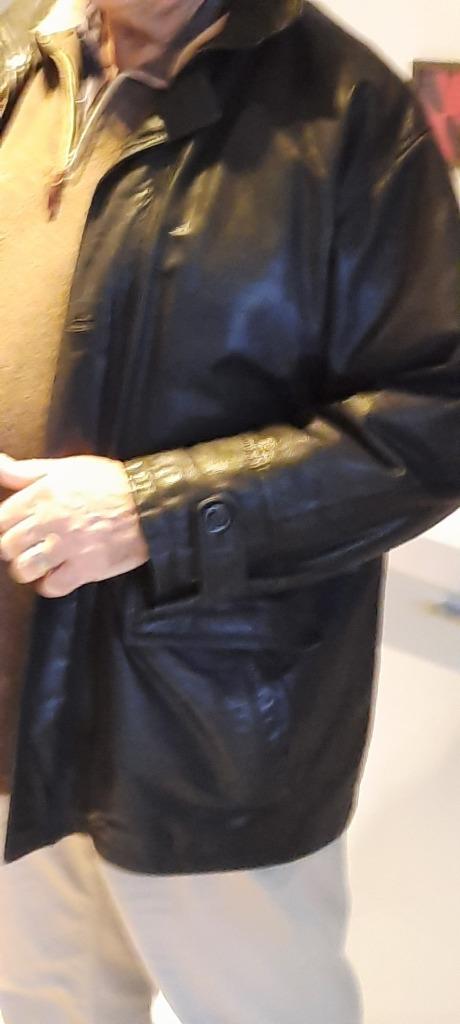 LEDER VESTE EN CUIR, Ophalen, Zo goed als nieuw, Maat 52/54 (L), Zwart