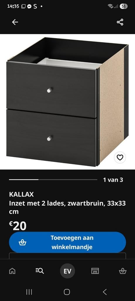 Kalax inzet lades nieuw, Ophalen, Nieuw