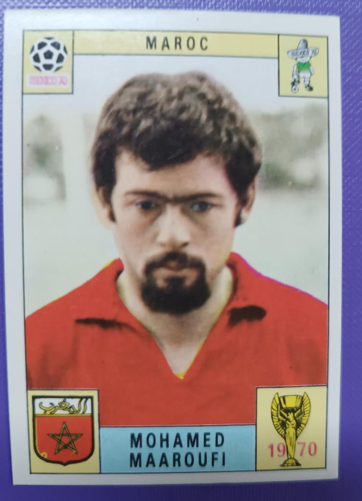 Panini CARTE 1970 foot Coupe du monde Mexique 70 MAAROUFI, Envoi, Image