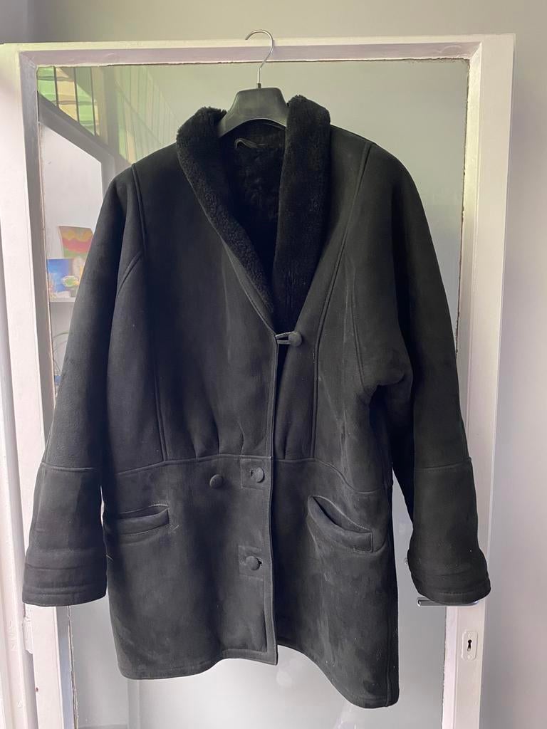 Mouton retourné zwart, Ophalen, Gedragen, Maat 46/48 (XL) of groter, Zwart