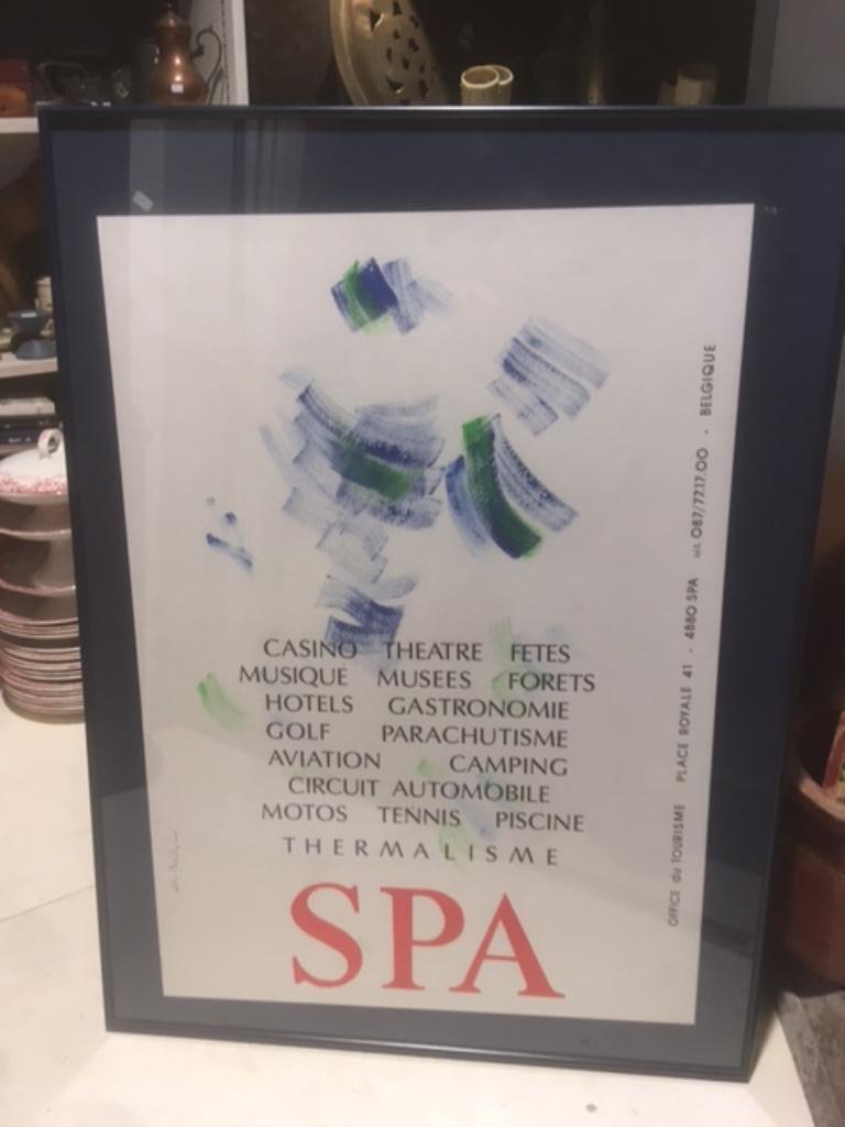 affiche touristique de Spa signé,  20 éme, Verzamelen, Rechthoekig Staand, Deurposter of groter, Ophalen of Verzenden, Zo goed als nieuw