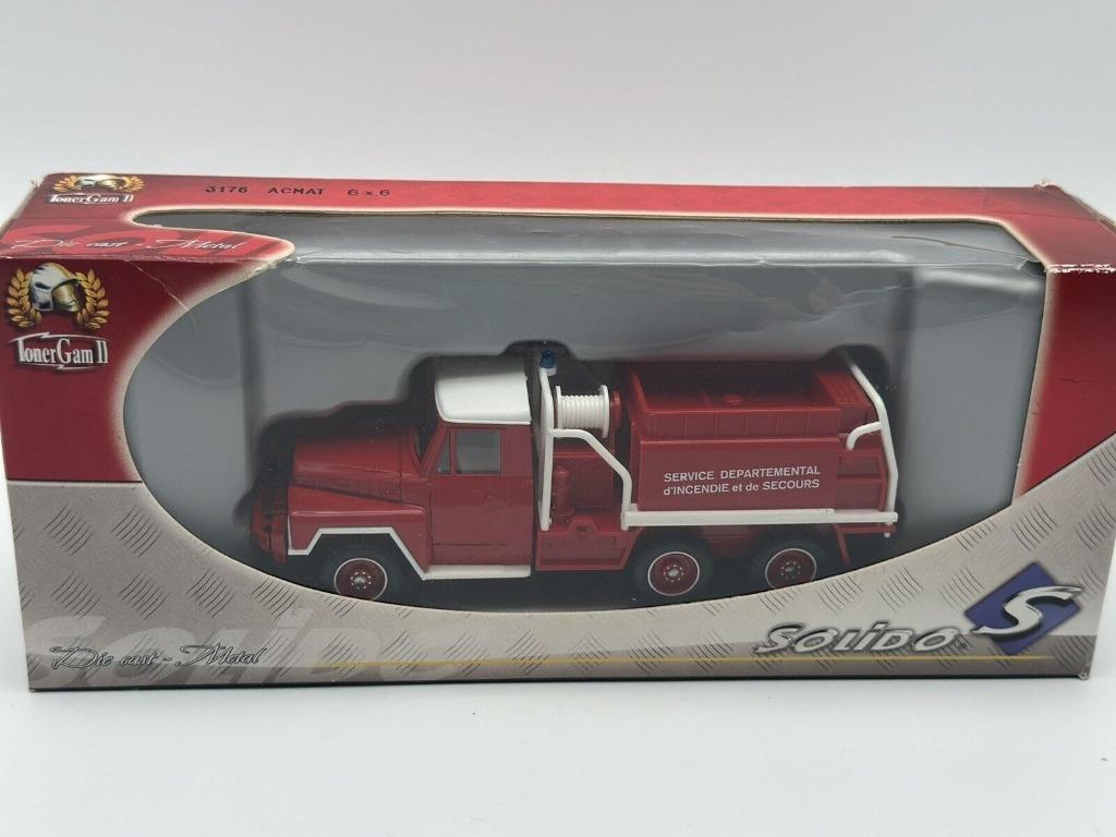 1:50 Solido 3176 Acmat 6x6 Citerne pompiers brandweer, Enlèvement ou Envoi, Comme neuf, Autres types