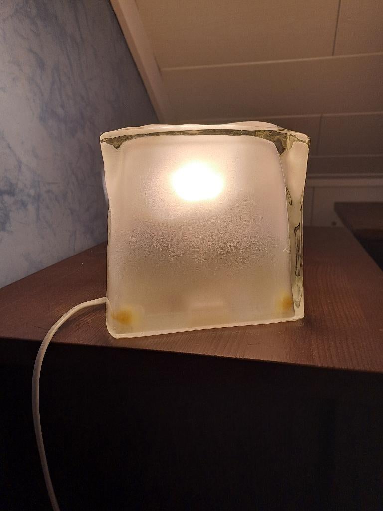 2 nachtlampen vintage IKEA Iviken aka "Ice Cube"., Enlèvement, Comme neuf, Vintage, Moins de 50 cm