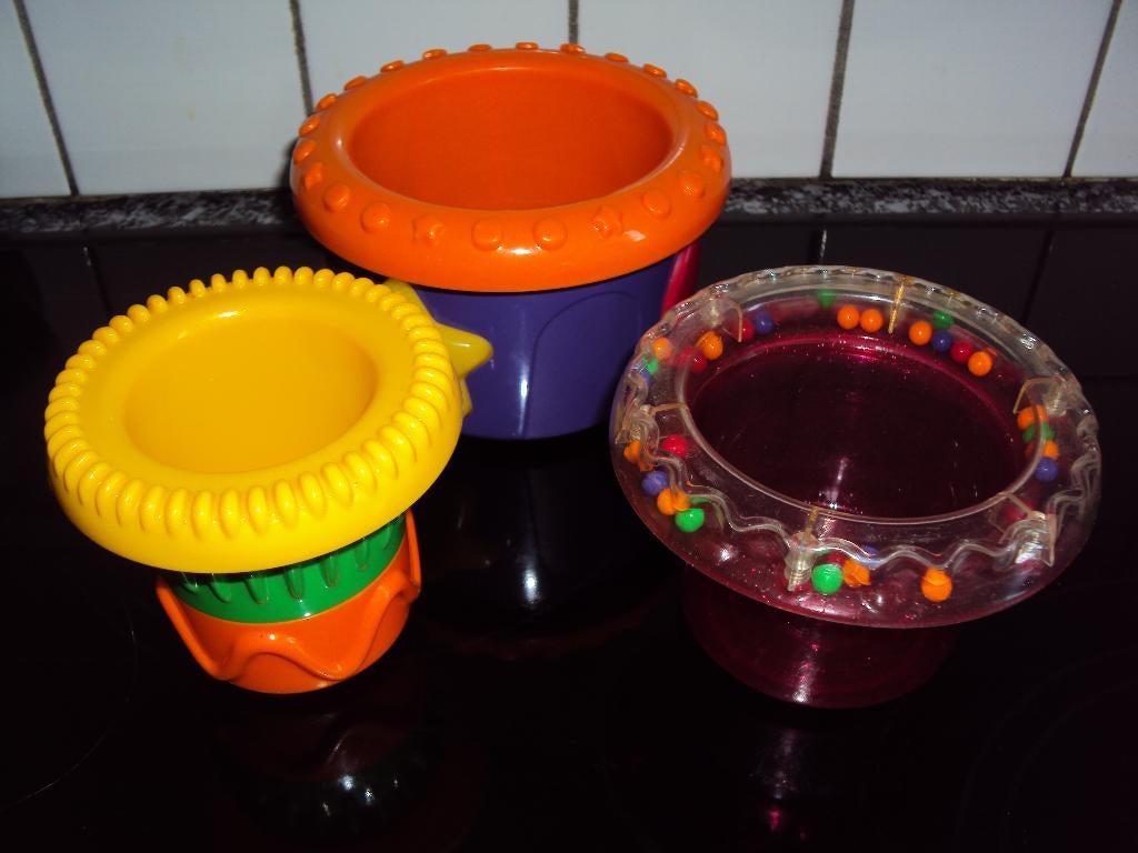 3 leuke stapelpotjes met activiy., Kinderen en Baby's, Ophalen of Verzenden