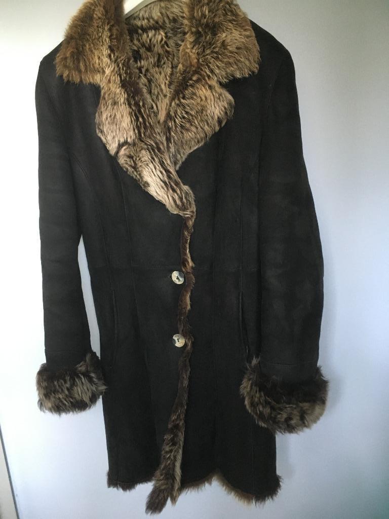 J. De Wit zwarte mouton retourné (lammy) - 40, Kleding | Dames, Jassen | Winter, Zo goed als nieuw, Maat 38/40 (M), Zwart, Ophalen of Verzenden