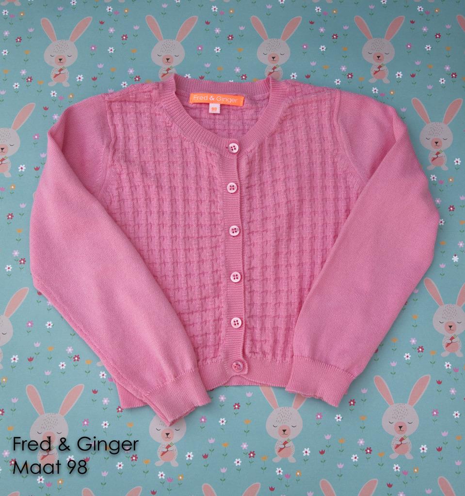 Cardigan Fred & Ginger roze - Maat 98, Gebruikt, Meisje, Trui of Vest, Ophalen of Verzenden