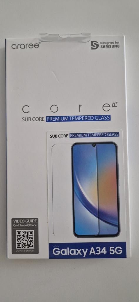 Originele Samsung Galaxy A34 Screen Protector Tempered Glass, Enlèvement ou Envoi, Neuf, Autres modèles, Façade ou Cover